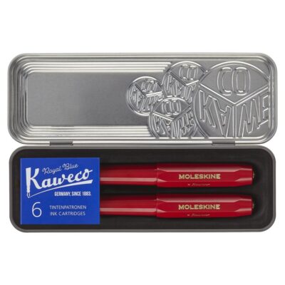 Набір Moleskine x Kaweco Червоний (Чорнильна ручка + Кулькова ручка + 6 картриджів)