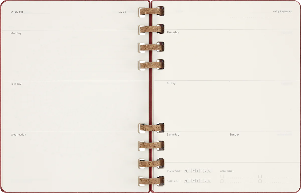 Щотижневик з місцем для дат Spiral великий Вишневий - Зображення 9