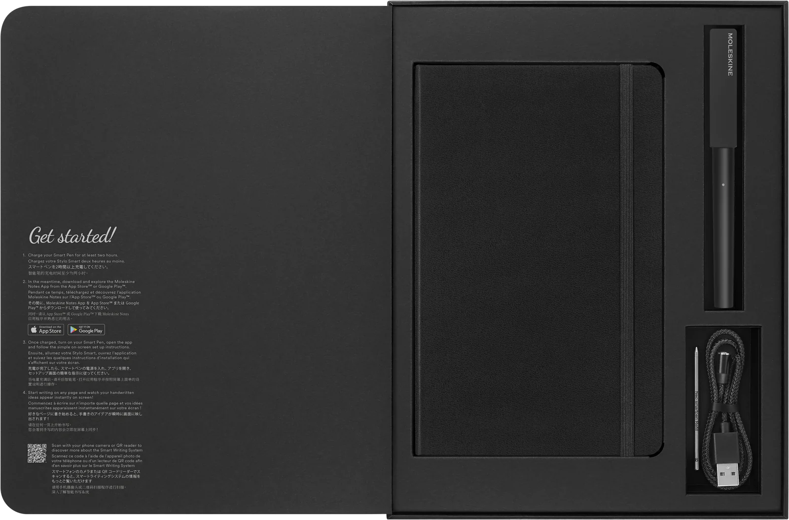 Набір Moleskine Smart Writing Set  (Smart Pen + Smart Notebook Лінійка Чорний) - Зображення 5