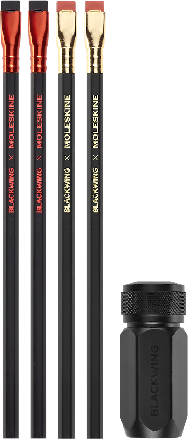Набір Moleskine x Blackwing / 4 Графітових Олівці + Точилка - Зображення 4