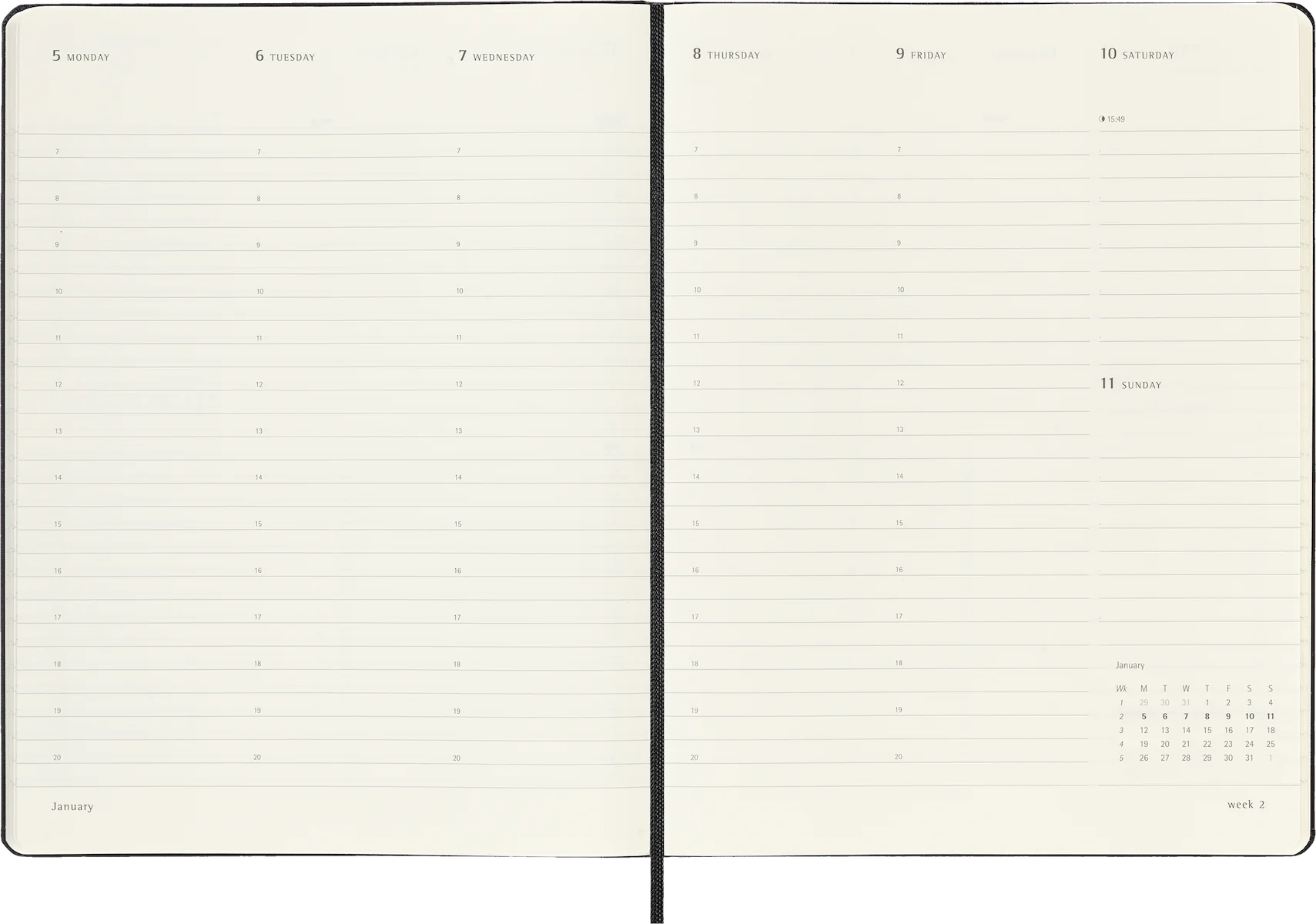 Щотижневик 2026 PRO Вертикальний Чорний - Зображення 5