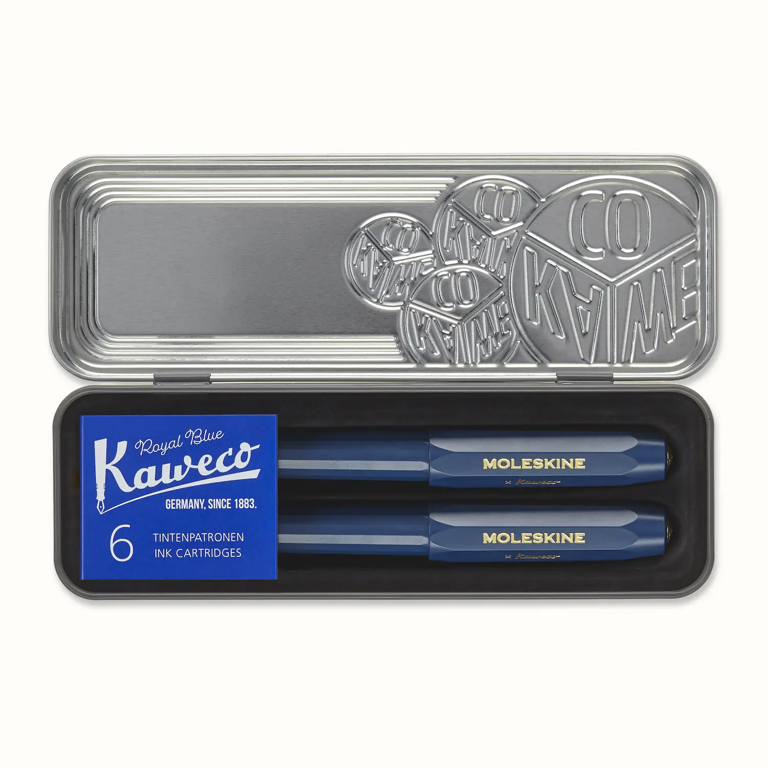 Набір Moleskine x Kaweco Синій (Чорнильна ручка + Кулькова ручка + 6 картриджів)
