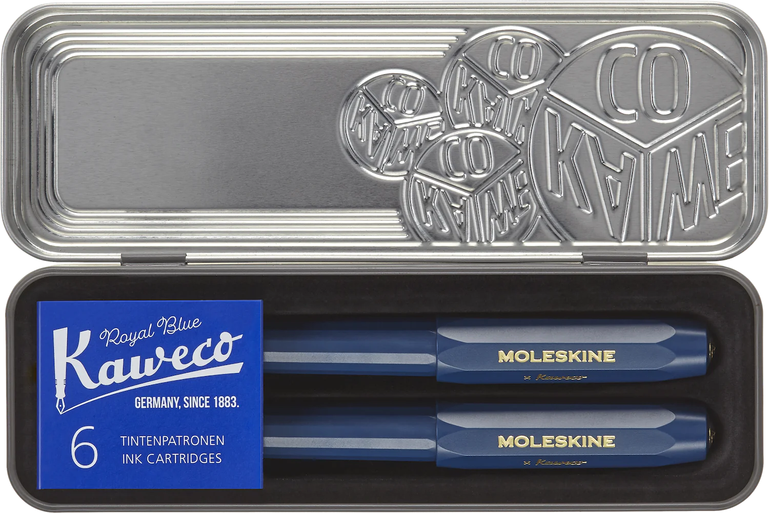 Набір Moleskine x Kaweco Синій (Чорнильна ручка + Кулькова ручка + 6 картриджів) - Зображення 2