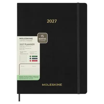Щотижневик вертикальний 2027 Essential Чорний мʼякий